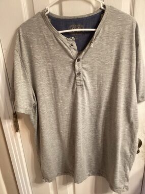 Jachs ,ComfortFit Heather Gray Henley   Men’s Shirt -, Size Extra Large